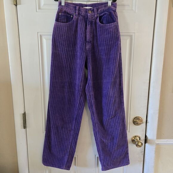 BDG High & Baggy Corduroy Pants Women’s Size 27 Wide Leg Purple Retro Boho 27x29 - Picture 1 of 9